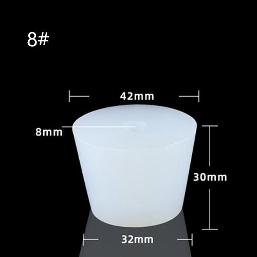 1PCS Home Brew Wine Stoppers Silicone Plug with 8mm Hole for Airlock Valve Bubbler Fermentation Exhaust Valve Silicone Rubber Plug