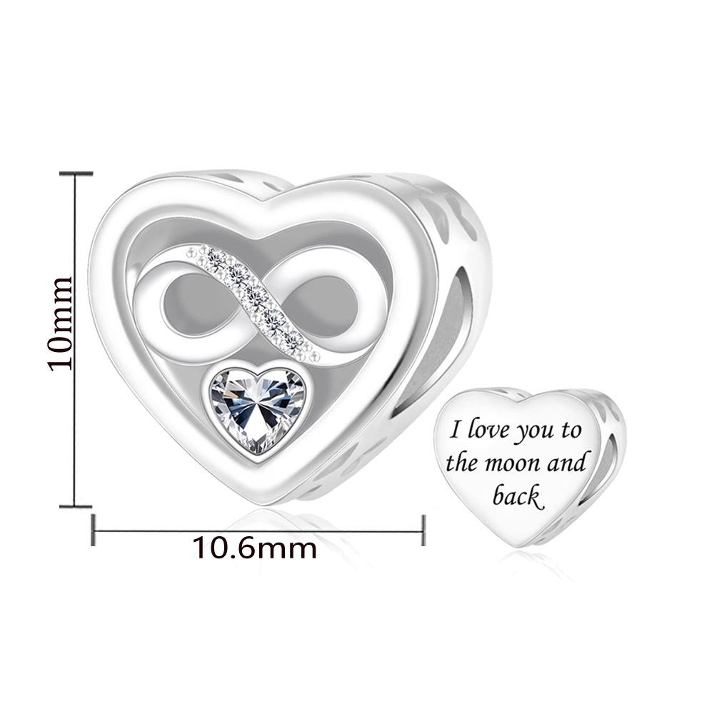 Eco-friendly Copper Heart Pendant Beaded Bracelet - Romantic Art Cello Ballet Series DIY Accessories No S925