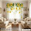 2D Graphic Design Sunflower Watercolor Sheer Curtains 2-Piece Set Machine Washable Polyester Pole Style Suitable for Living Room