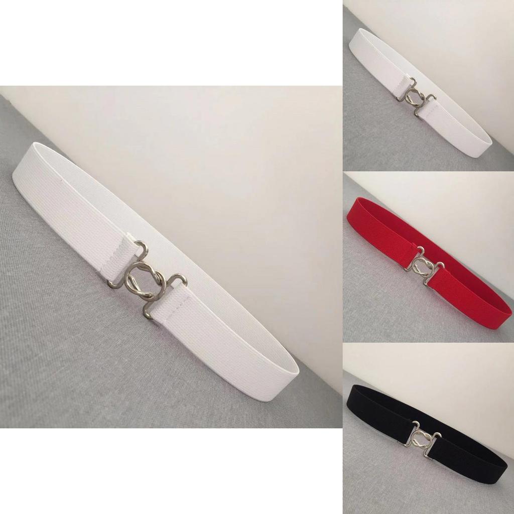 Wide Stylish Womens Elastic Belt For Versatile Outfits In Elegant Color Black