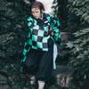Adult Kids Demon Slayer Corps Kimetsu No Yaiba Kisatsutai Kamado Tanjirou Uniform Agatsuma Zenitsu Cosplay Costume Anime Cloak