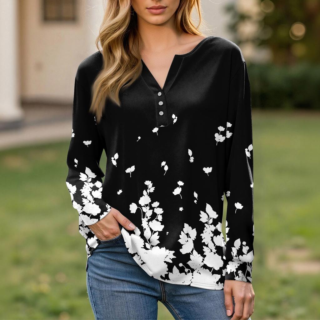 Damska koszulka z krótkim rękawem, zapinana na guziki, długi rękaw, codzienny weekend, moda, podstawowy, dekolt w kształcie litery V, regularny top