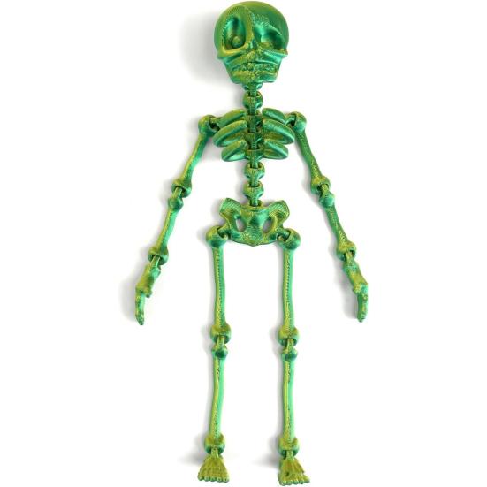 3D Printed Skeleton Refrigerator Magnet Halloween Poseable Skeleton Figurine with Movable Joints
