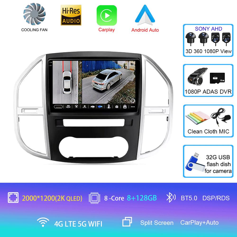 Car Radio Android 14 For Mercedes Benz Vito 3 W447 2014-2020 2K QLED Android Multimedia Video Player 4G Stereo CarPlay Head Unit
