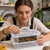 Mealworm Breeding Box Transparent Mesh Feeding Habitat Mealworm Farm Container For Sugar Glider Reptile Bird Chicken Lizard