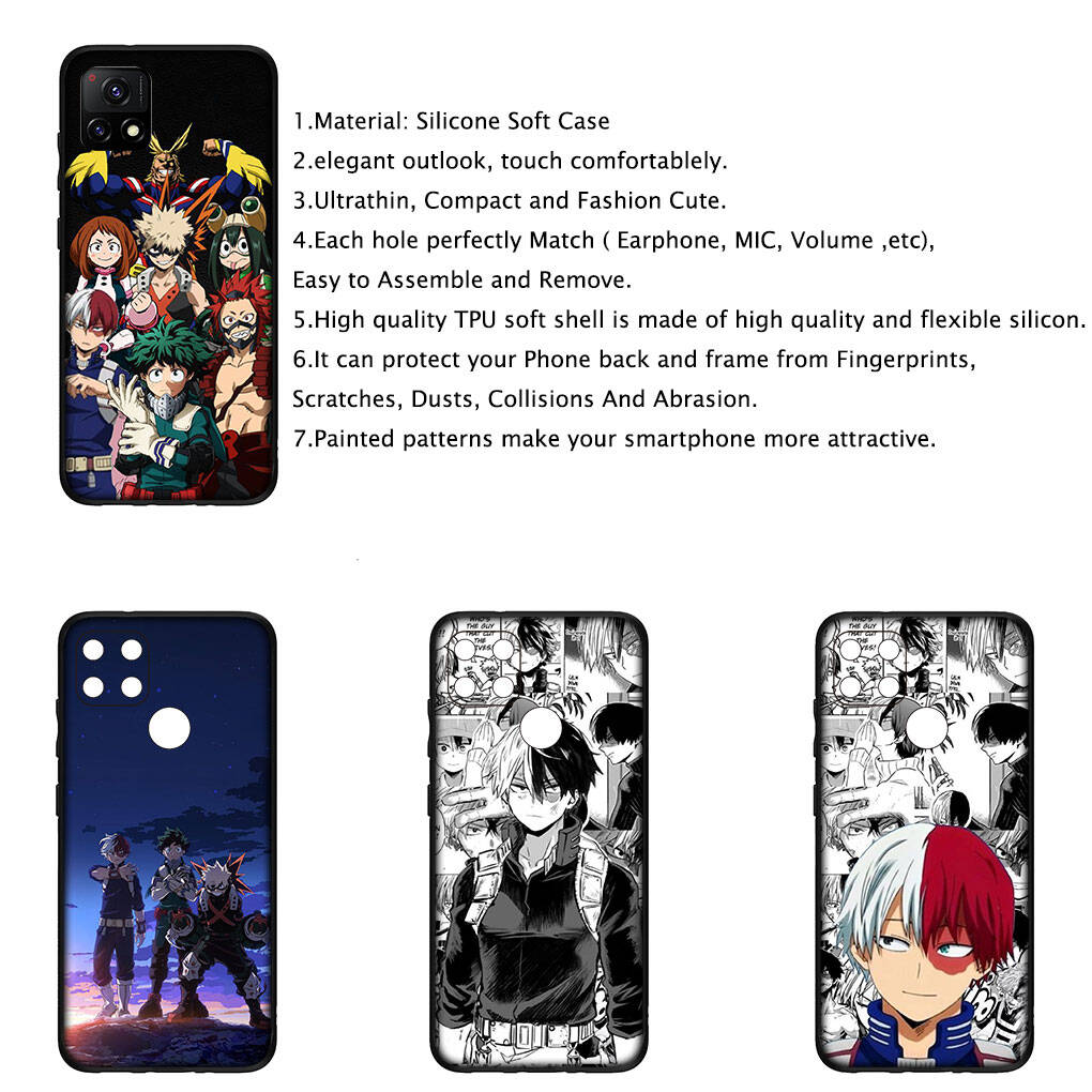 Für iPhone 17 16 15 Xiaomi Poco Redmi Note 14 13 12 11 Pro Max Samsung Galaxy S25 S24 S23 OPPO Huawei BNHA My Hero Academia Todoroki Shoto Handyhülle