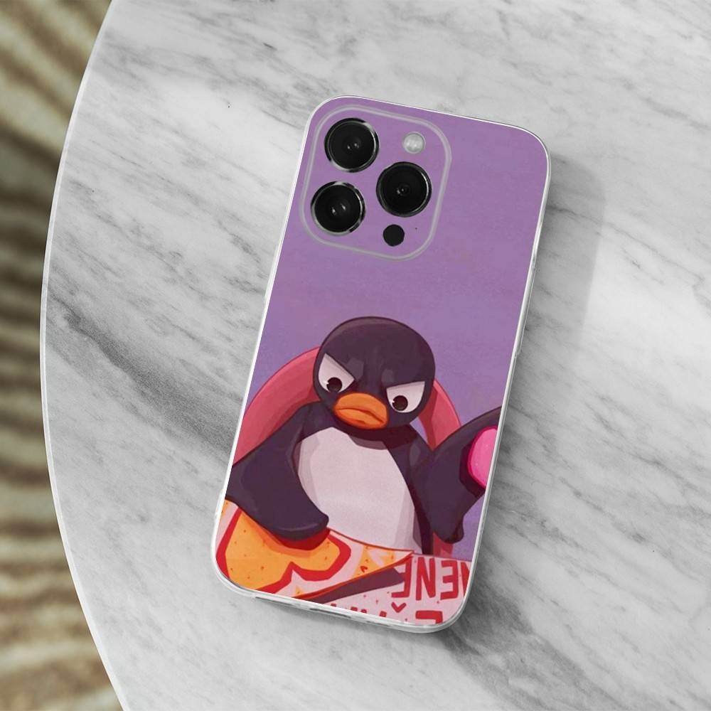 

Cute Animal P-Pingu Penguin Case For iPhone Max,13,XR,SE,12,15,Pro,17,Plus,11,14,16,X,XS,Mini Transparent Soft Cover iPhone7