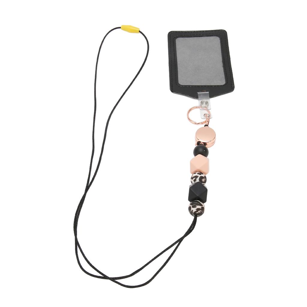 Silicone Retractable Bded Lanyard with Transparent ID Holder Multi Purpose Badge Holder for Students Worker