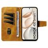 For Honor 400 Smart 4G Leather Case Wallet Stand Grids Imprinted Phone Cover with Strap