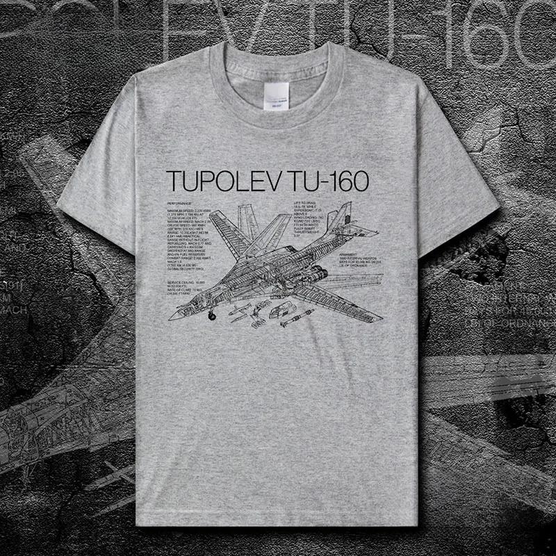 Russian Tupolev TU160 White Swan Bomber Detailed Illustration Printing TShirt Cotton ONeck Short Sleeve T Shirt Size S3XL