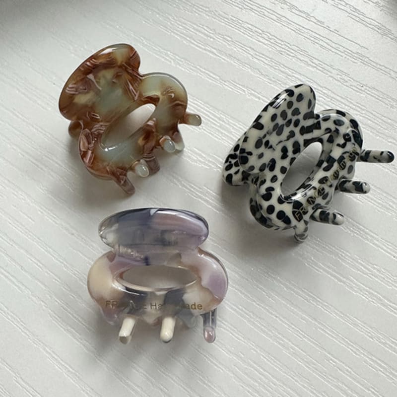 

mosxe Mini hole hair clip (3color) purple mosaic