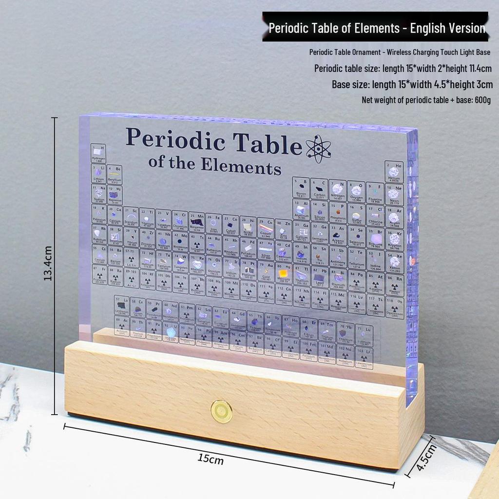 Large 3D Acrylic Periodic Table Crystal Ornament