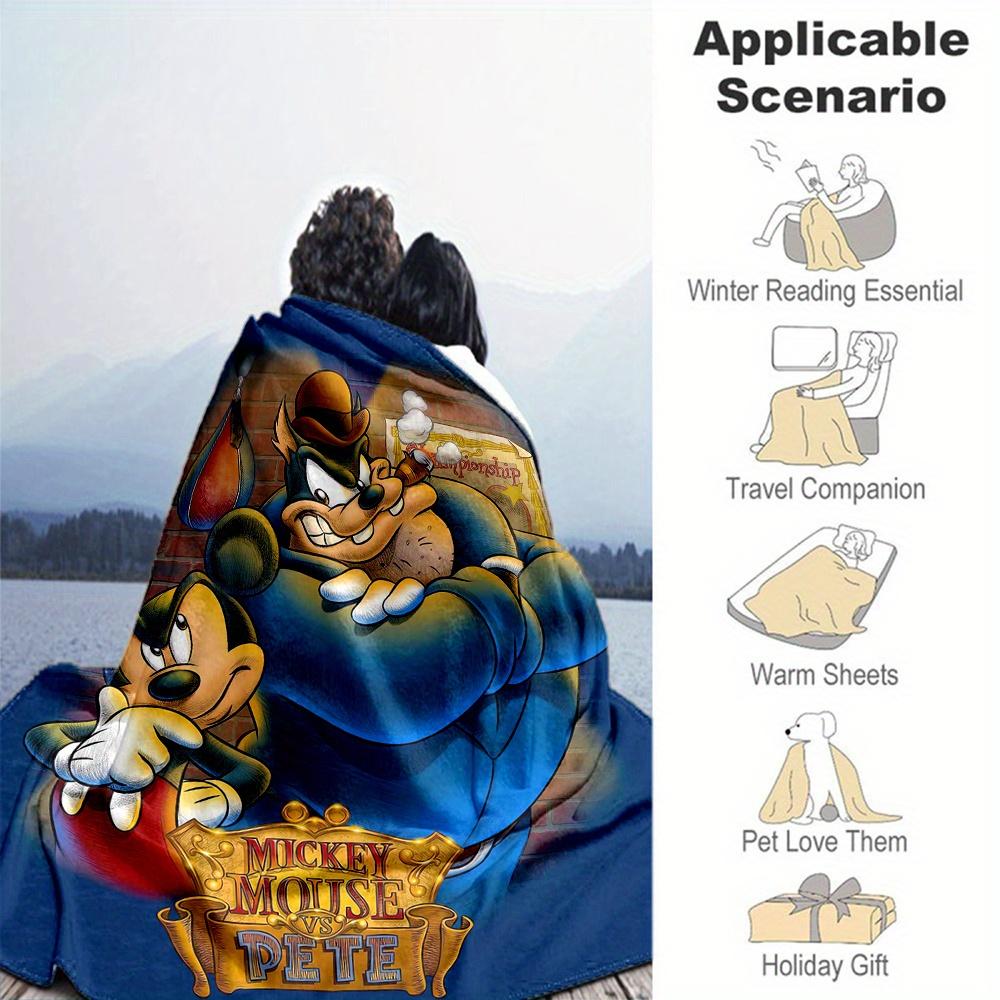 1pc, Mickey Mouse & Pete Blanket Seasonal Universal Throw Blanket for Room