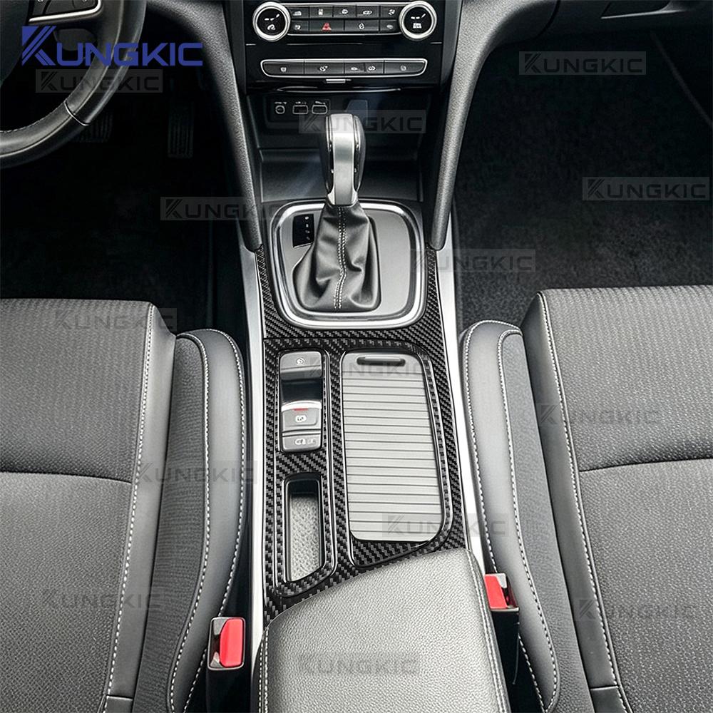 Sticker For Renault Megane IV 2016 2017 2018 2019 2020 2021 2022-2026 Car Center Console Gear Shift Panel Real Soft Carbon Fiber