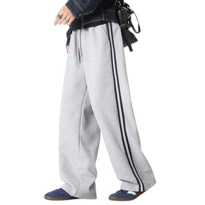 Aaronlive Casual Slim Size M Men's Pants, Spring/Autumn, Commuter, Striped, Straight, Loose, Casual, Fit, Draped, Grey,