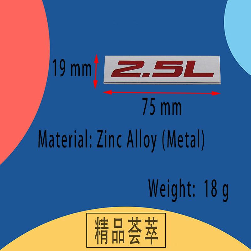 Premium 2.5L 2.5 L for Universal car Engine Hood Fender trunk Tail Rear Bonnet Nameplate Decal Emblem Badge Sticker