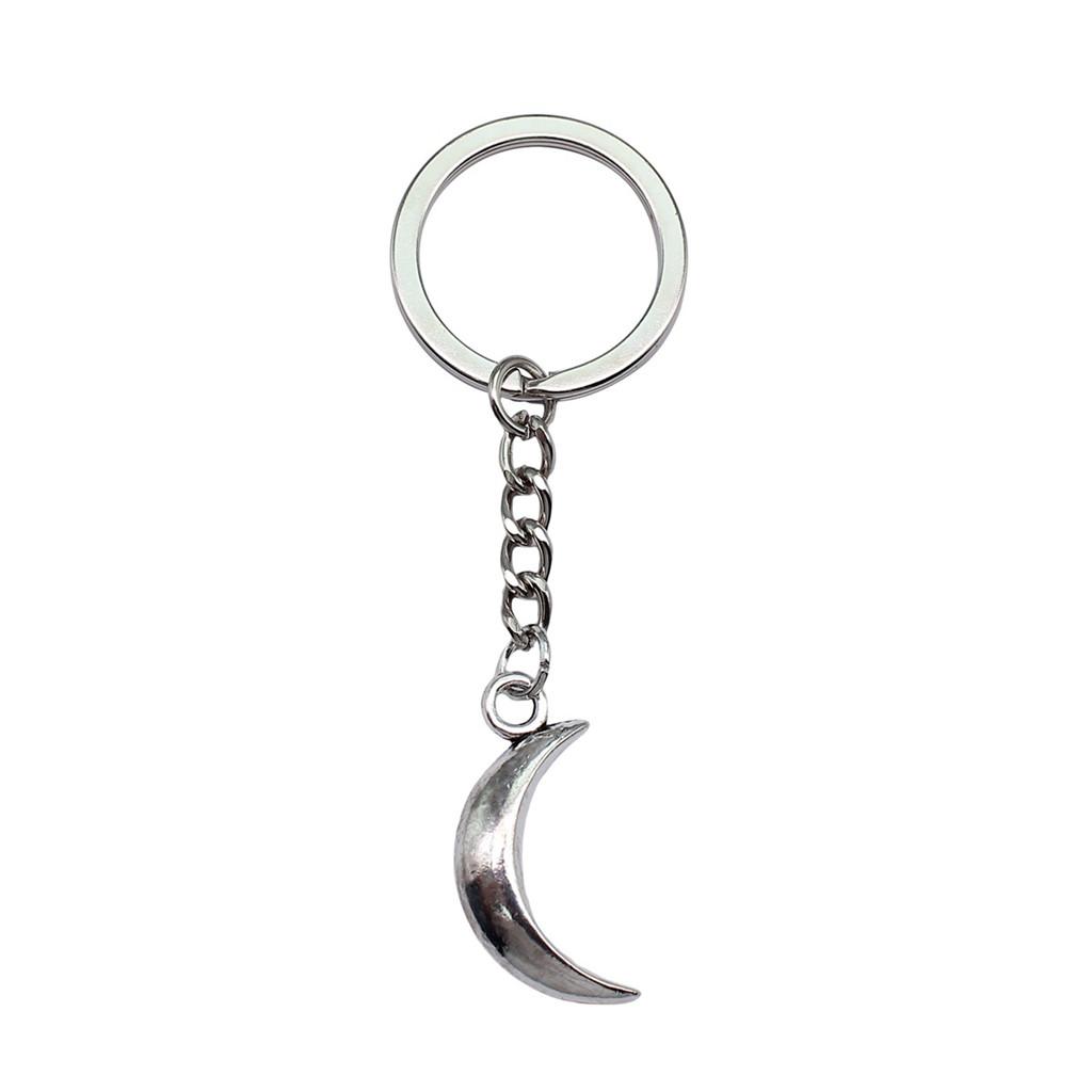 Dreifachmond Pentagramm Anhänger Schlüsselanhänger Stern Wicca Thema Schlüsselring 28mm