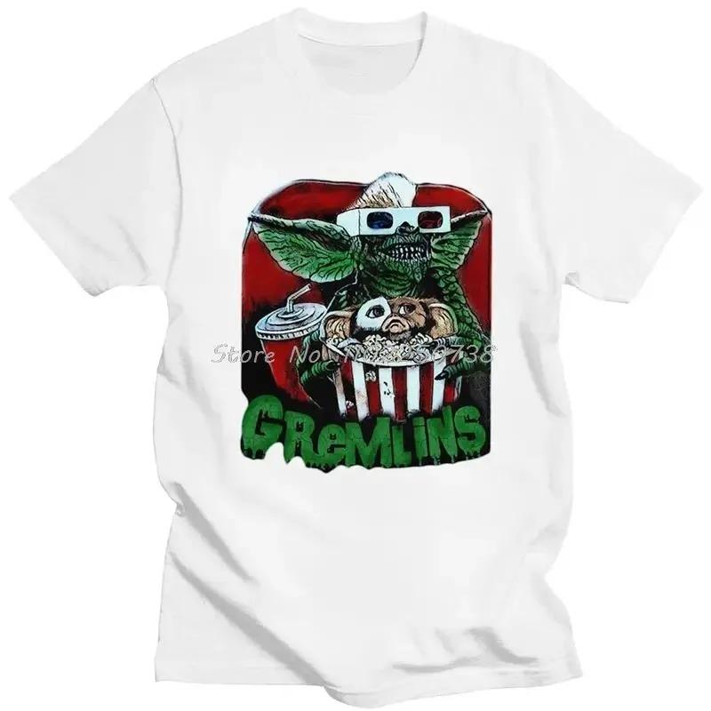 

Cotton Men s T-Shirt Gremlins Humorous Cotton Tees Gizmo 80s Movie Mogwai Monster Horror Retro Sci Fi T Shirt Gift Streetwear 4XL