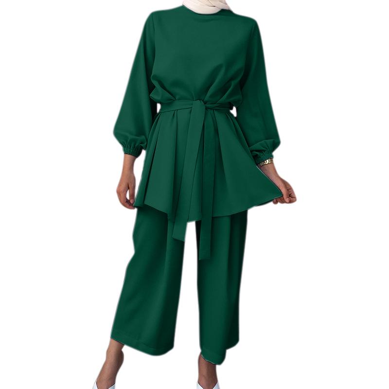 Yiduo Duo European & American Solid Color Fashion Two-Piece Set 21028