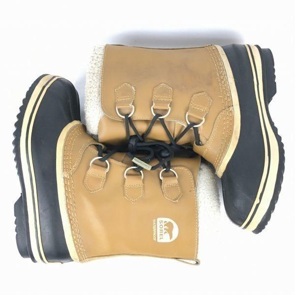 SOREL Leather Snow Boots with Liner Brown Size 23.0cm(USED)