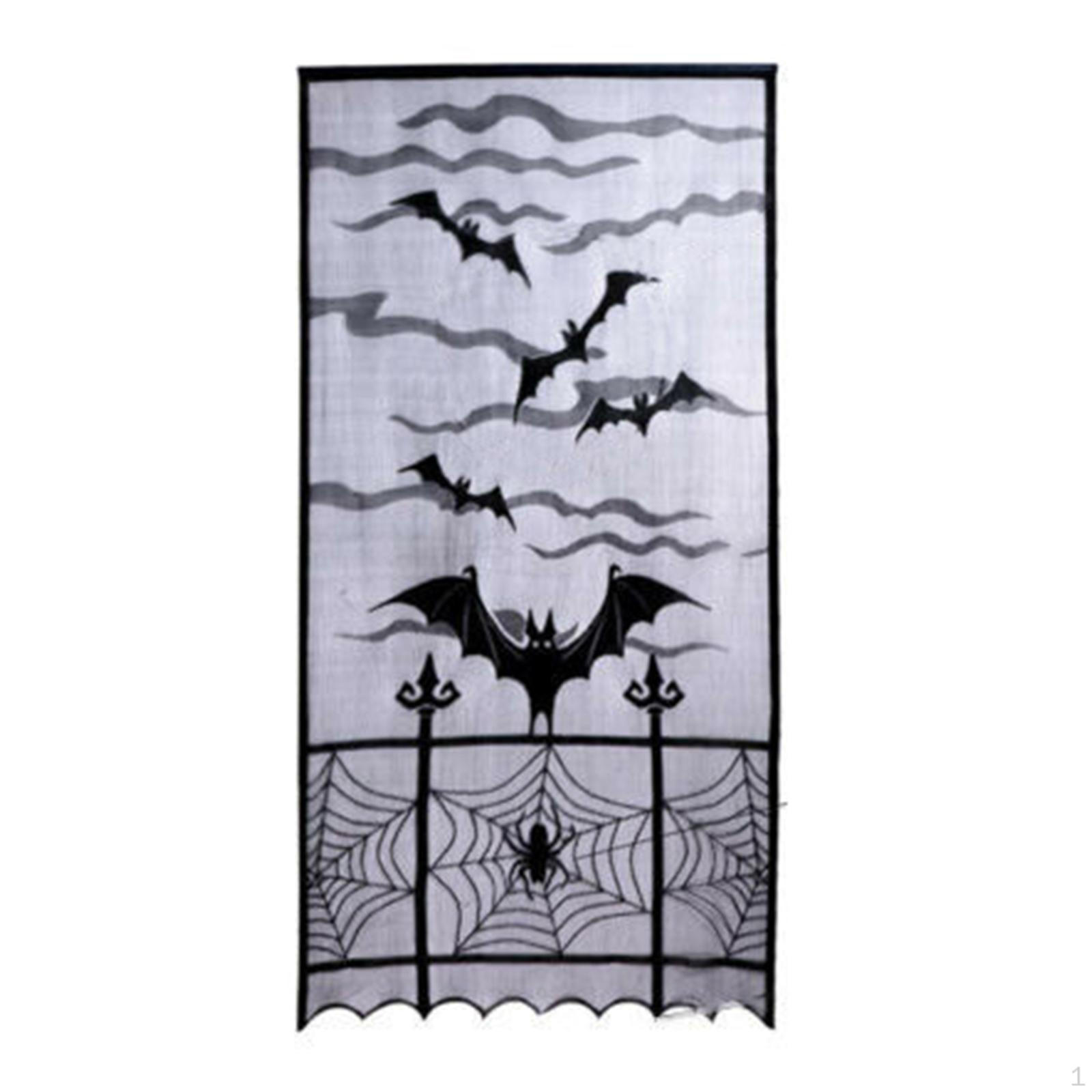 

Door Curtain, Spooky Window Panel, , 213x102cm Bats Curtain for Doorway, Entrance, Bats
