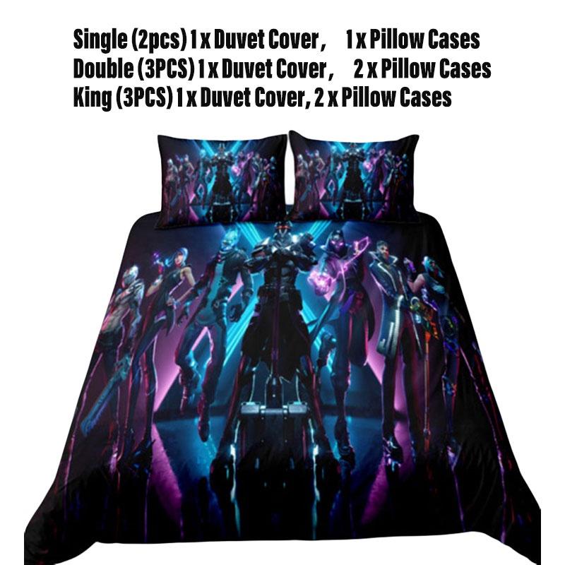 Fortnite Bedding Set 3-piece Bedding Set With Pillowcase And Duvet Cover Polyester Material