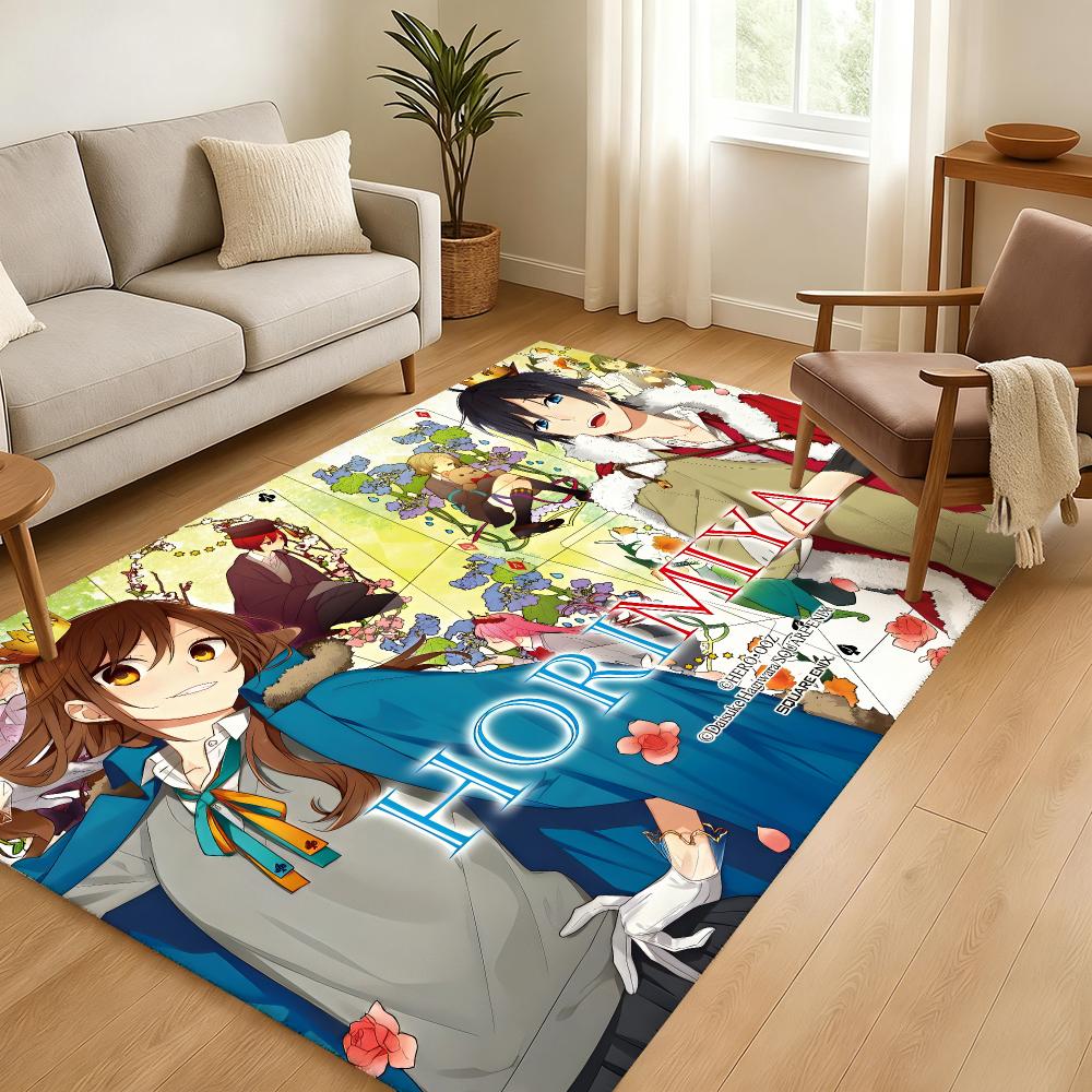 Hori san to Miyamura kun Floor Mat Soft Thickened Absorbent Non-Slip Bedroom Living Room Door Mat Home Decor Flannel Rugs