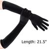 4-colors Classic Adult Black Burgundy Velvet Opera/Elbow Stretch Finger Long Women Wedding Party Dress Gloves Matching Costume