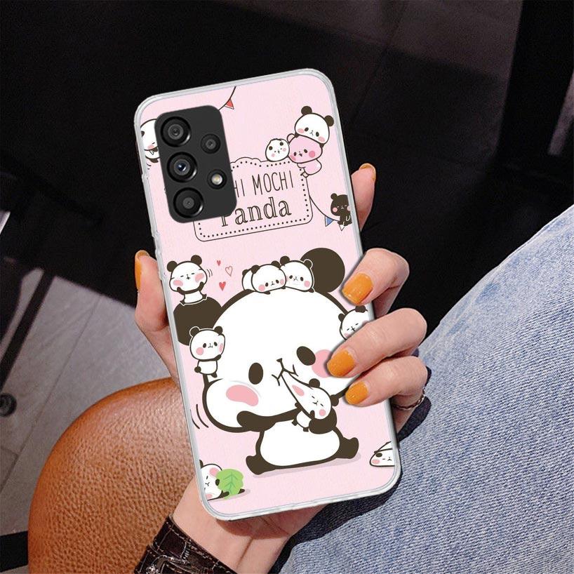 Cartoon Cute Panda Bear Phnoe Case for Samsung Galaxy A17 A37 A57 A16 A26 A36 A56 A15 A14 A13 A55 A54 A53 A35 A34 A33 A25 A24 A2