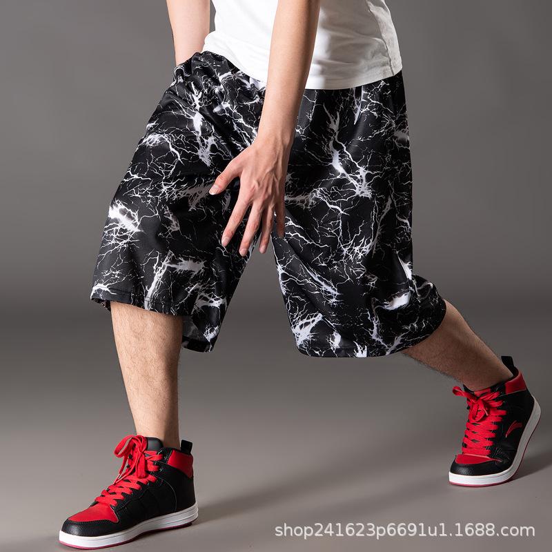 350 Jin Herren-Basketballhose, Übergröße, lockere Passform, für den Sommer
