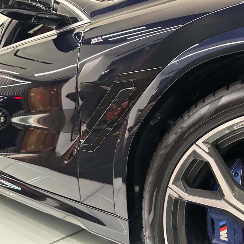 ABS carbon fibre/black For BMW X6 G06 2020-2026 front fender side shark gill side air outlet cover trim Car Accessories