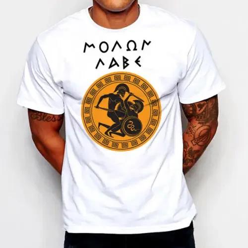 Spartan Gladiator Spartacus 300 Warrior Molon Labe TShirt 100 Cotton ONeck Summer Short Sleeve Casual Mens Tshirt Size S3XL