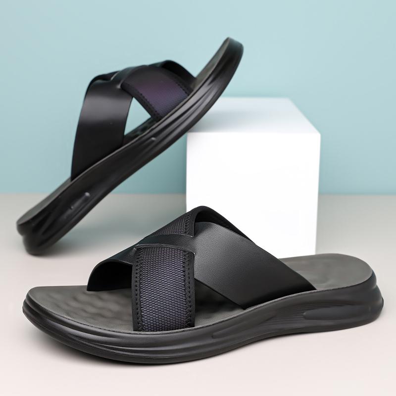 Fashion Street Style Ummer Men Slippers Simple Casual Slides Multi-Style Half Drag Non-Slip Flip Flops Quick Dry Casual Leather Sandals