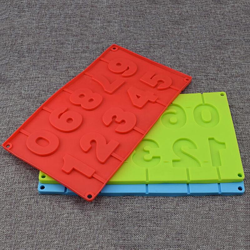 3D Number 0-9 Lollipop Silicone Fondant Mold Cake Decorating Chocolate Mould