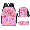 3pc 18 Backpack Student Shoulder Bag Travel Laptop Backpack Gift