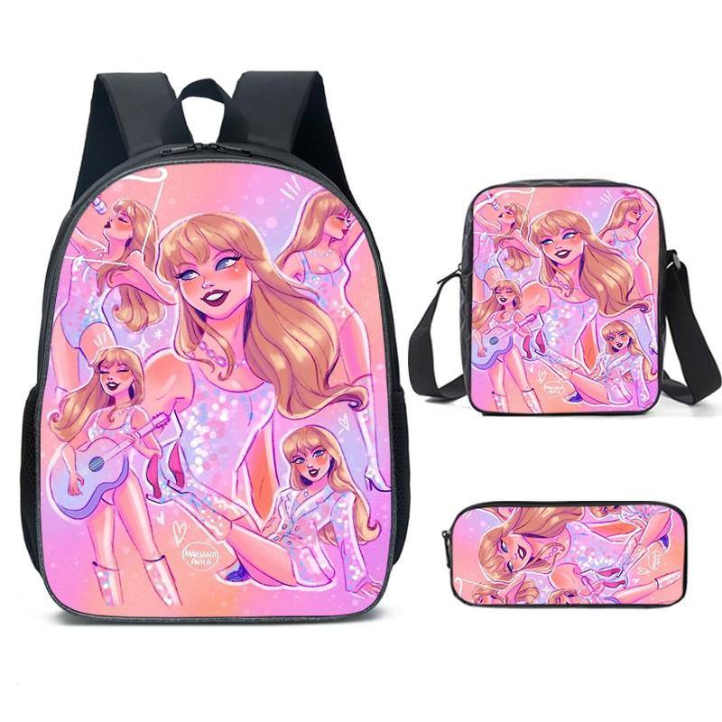 3pc 18 Backpack Student Shoulder Bag Travel Laptop Backpack Gift