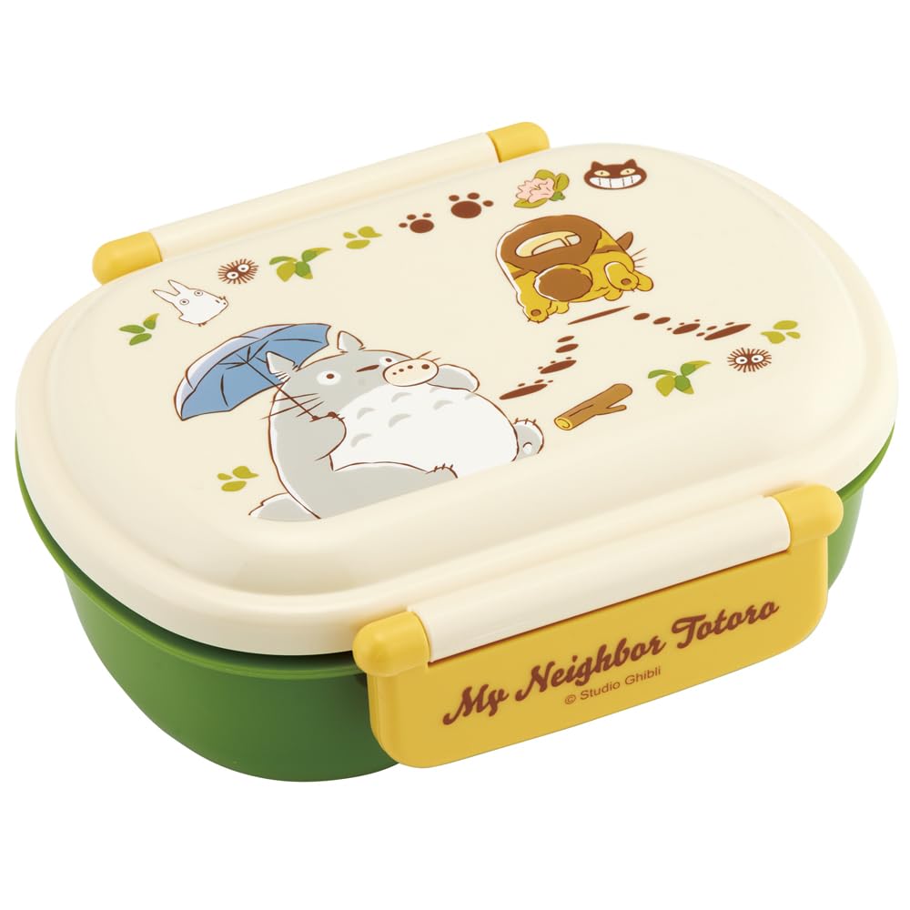 

Skater Children s Bento Box, 360ml Capacity, Fluffy Lid, Made in Japan, Single Tier, Dishwasher and Microwave Safe, Ghibli, Totoro, Catbus Design,