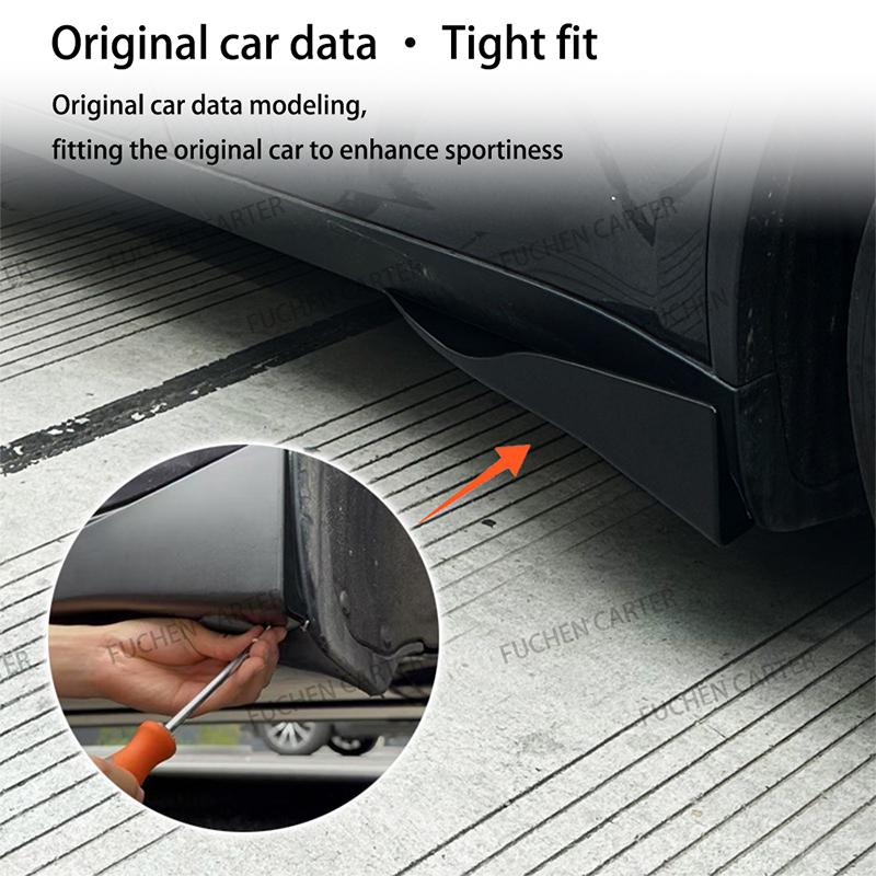 For Tesla Model Y Juniper 2025 Rear Bumper Spoiler Lip Carbon Fiber Wing Trim Anti-crash Diffuser Side Skirt Wrap Angle Splitter
