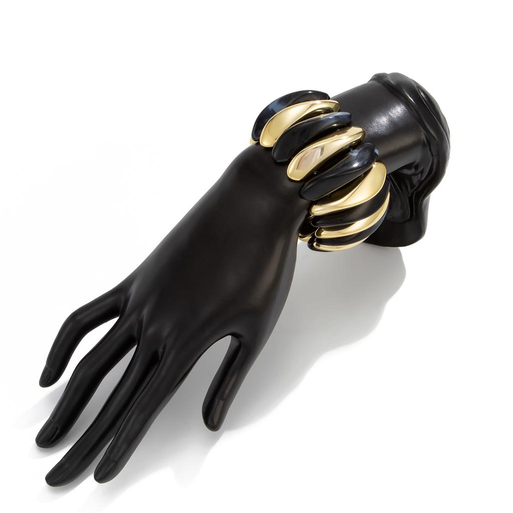 Retro Bunt gefärbtes Acrylharz Elastizität Armreif Geometrisch Übertrieben Breit Rund Stretch Armreifen für Frauen Klobiger Schmuck