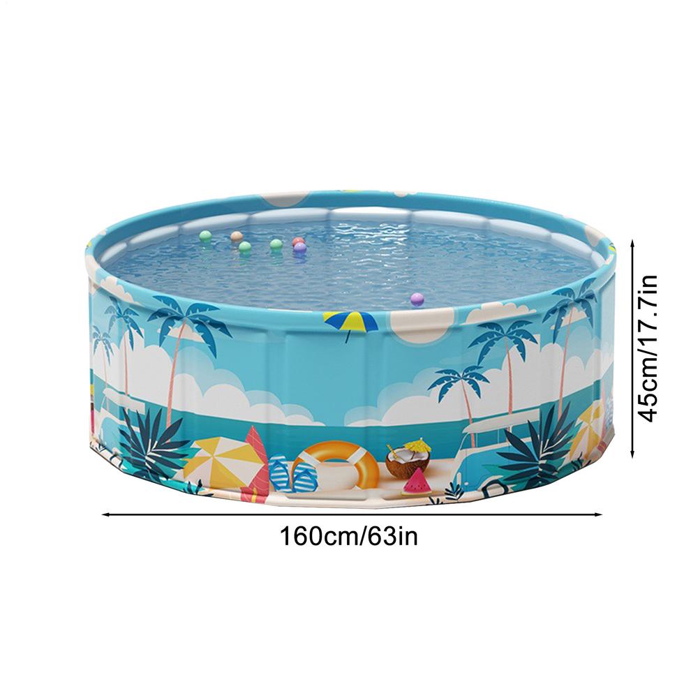 Children's Swimming Pool, Diameter 90/120/160 Cm Inflatable and Foldable Outdoor Large-size Children's Paddling Pool Summer Pet