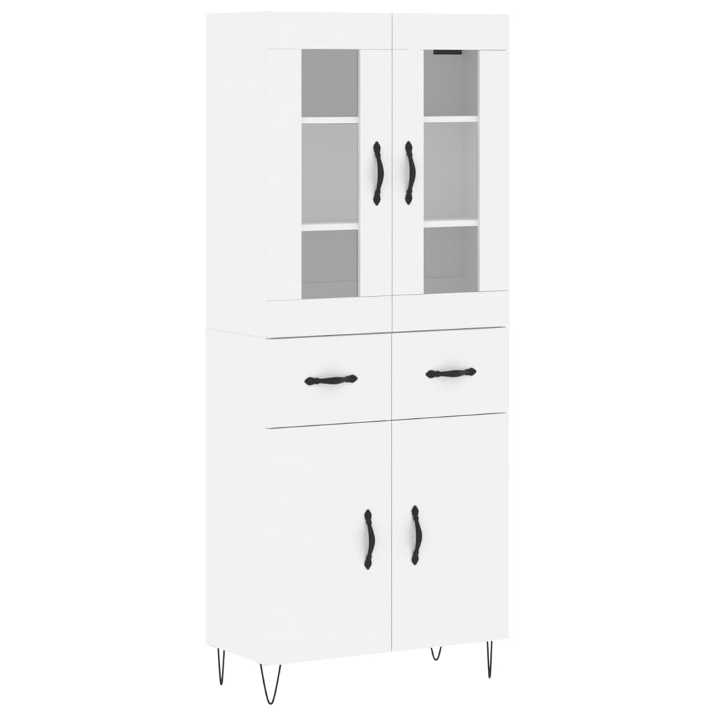 Highboard White 69.5 x 34 x 180 cm Particleboard