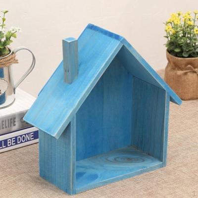 Decoratief Houten Huis Wandrek Plankenhouder Opbergorganisator