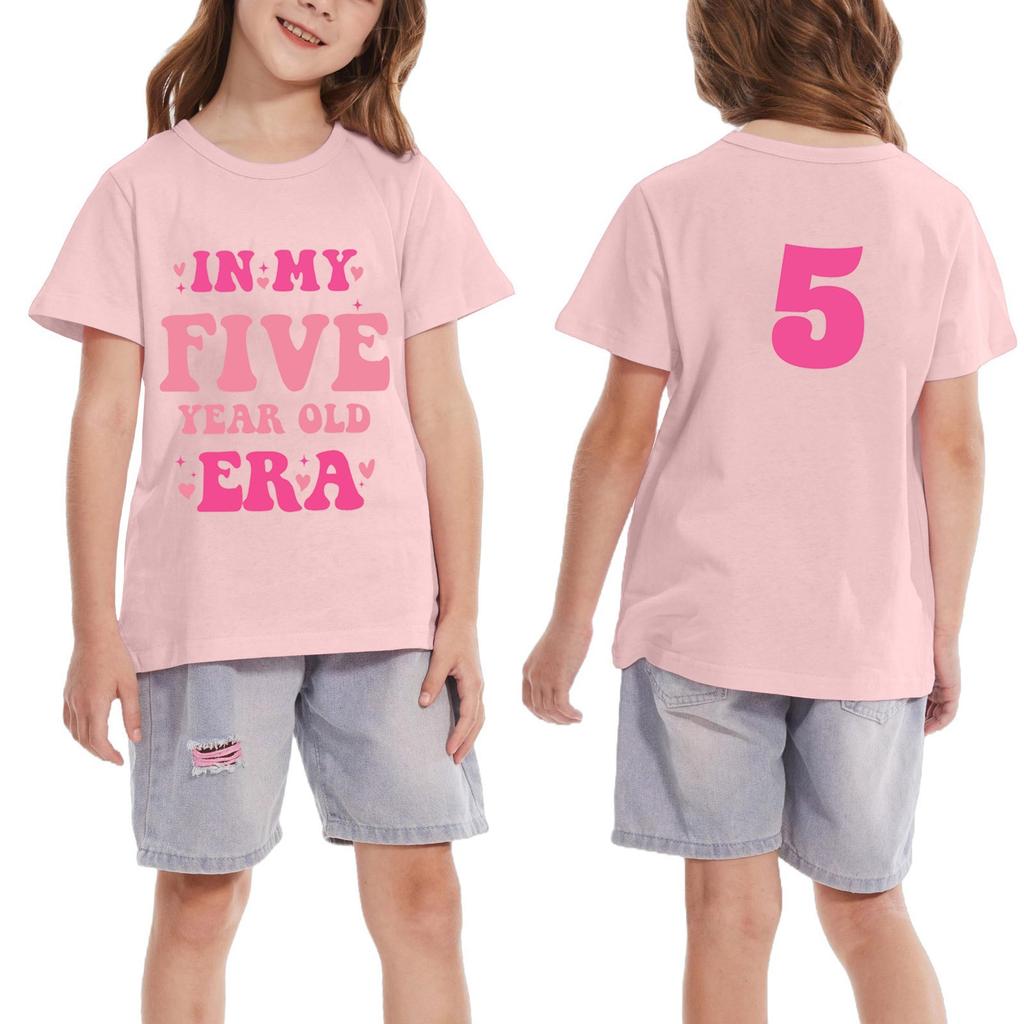 Koszulka dla małej dziewczynki chłopca Koszulki urodzinowe Koszulki dla dzieci 5 lat