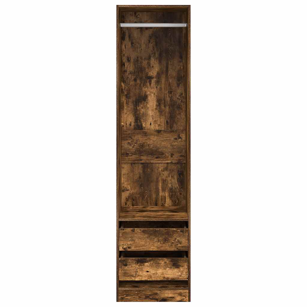 Wardrobe with Drawers Smoked Oak 50 x 50 x 200 cm