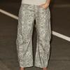 VEZFAA Damenmode, lässige Hosen mit hoher Taille, Hosen und Caprihosen
