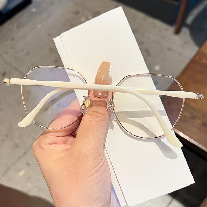 2PCS New Metal Frame Men's and Women's Small Fresh Glasses Artistic Round Metal Frame