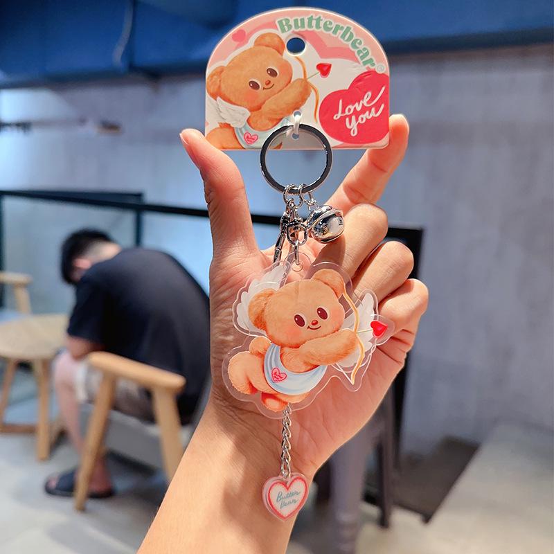 Chaveiro Fofo de Urso Trompete - Pingente de Presente Criativo para Casais