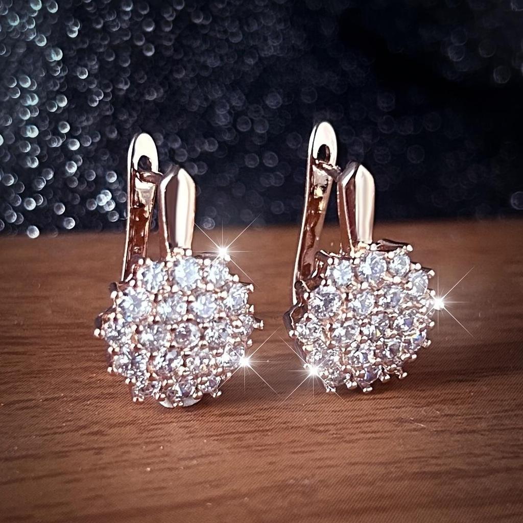 Russian Style Zircon Flower Ear Cuff Earrings for Women - Elegant Summer Fashion