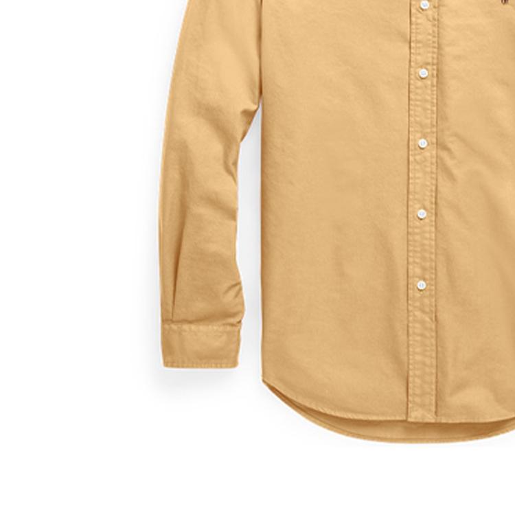 Polo Ralph Lauren FW21 Logo Embroidered Oxford Long Sleeve Shirt Men shirts Yellow MNPOWOV16821787-260