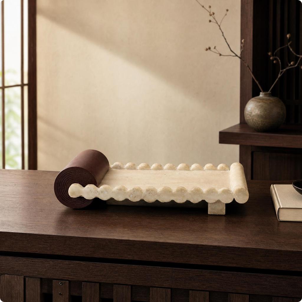 Resin Decorative Tray Hand-Finished Rectangular Display Versatile for